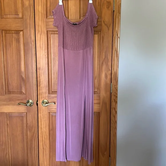 Express | Dresses | Express Lilac Cotton Maxi Dress With Front Slits |  Poshmark